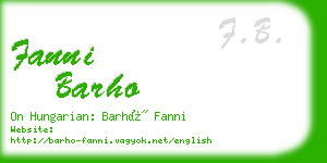 fanni barho business card